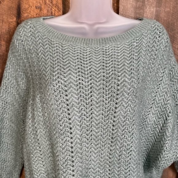 Nicole Miller Mint Green Knit Oversized Sweater - Size X-Small - Picture 3 of 12